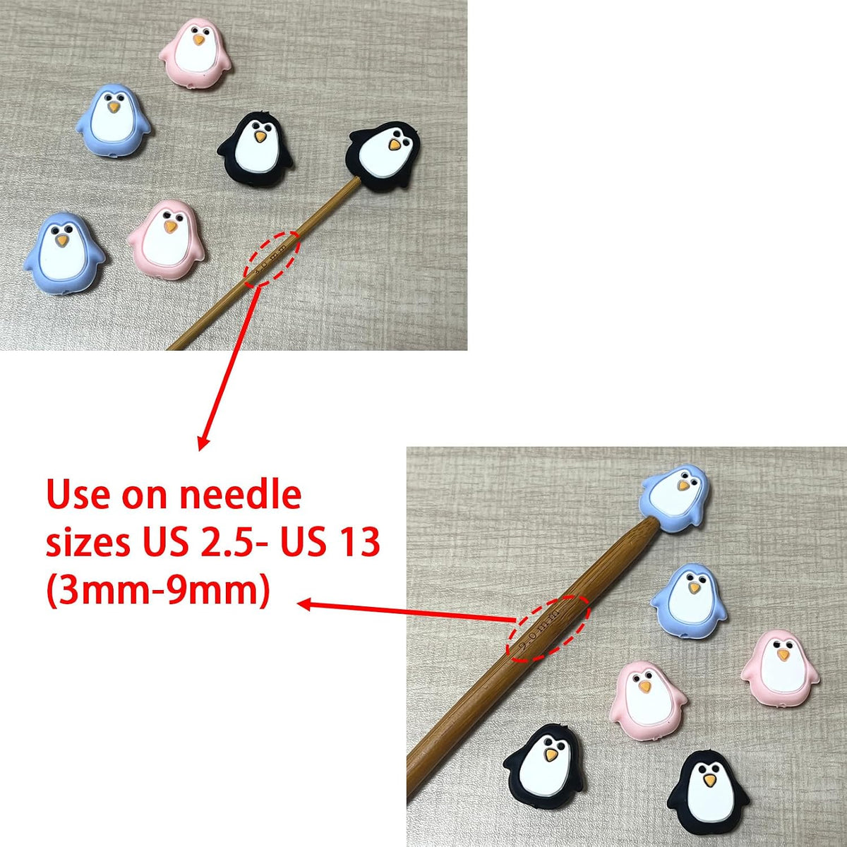 SPANSEE 6 PCS Penguin Knitting Needle Point Protectors, Knitting