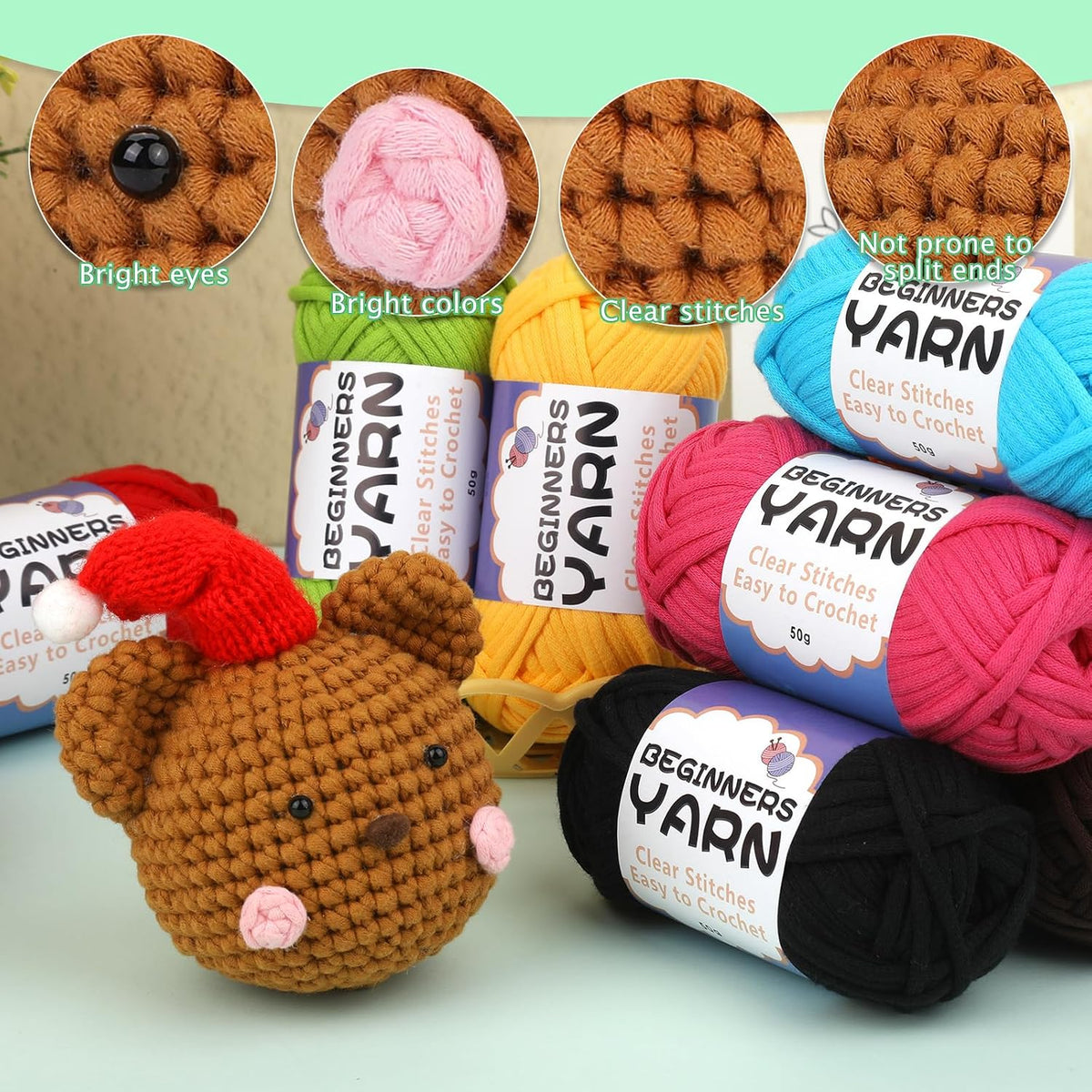 Completed Beginner Yarn, Yarns for Crocheting, Easy Yarns