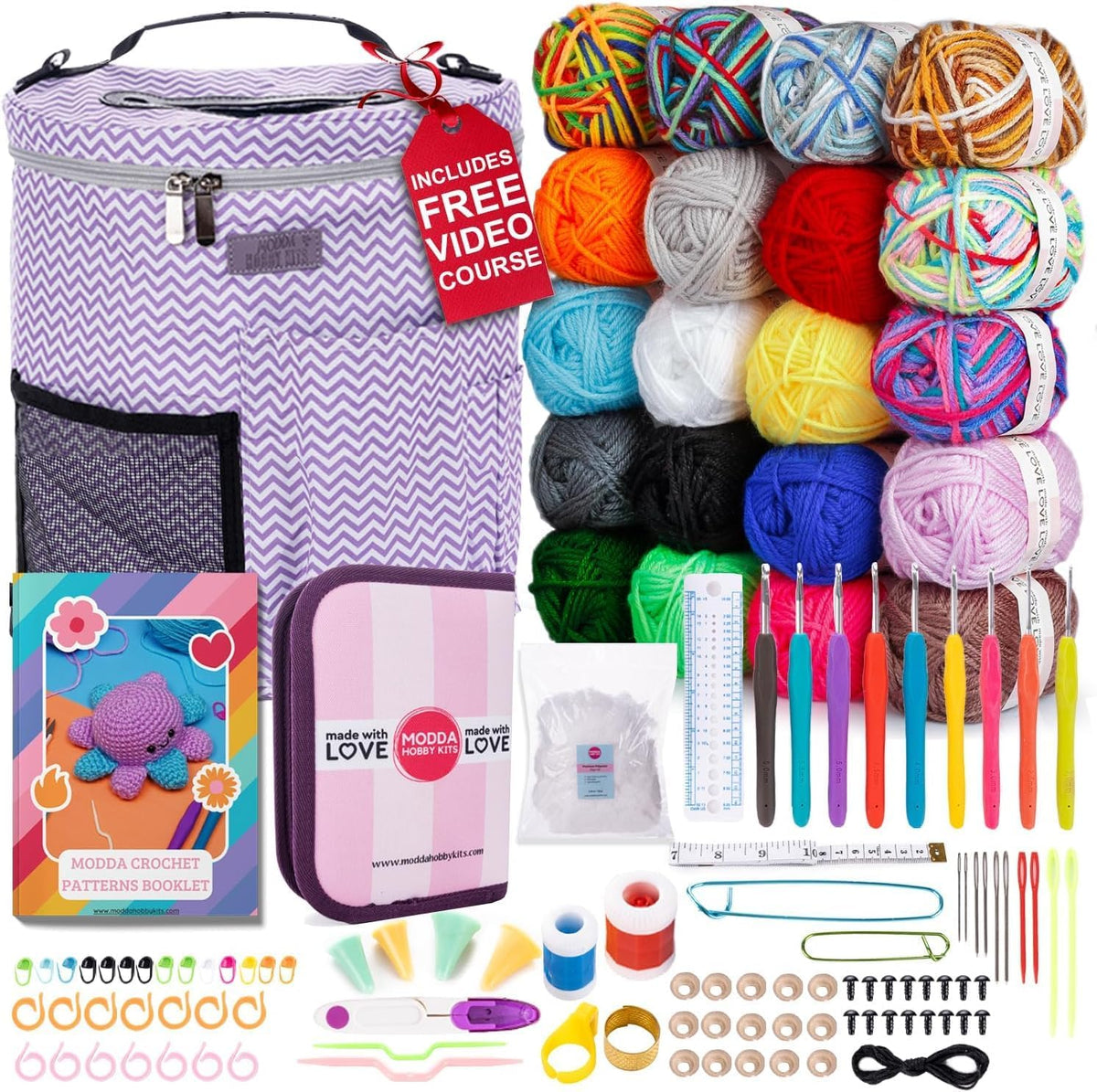 MODDA Crochet Kit with Bag and Cactus Crochet kit