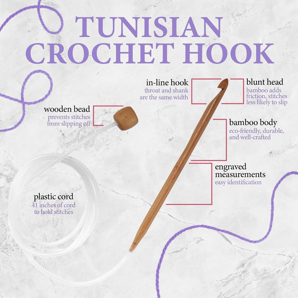 JubileeYarn Bamboo Tunisian Circular Crochet Hook - 8mm