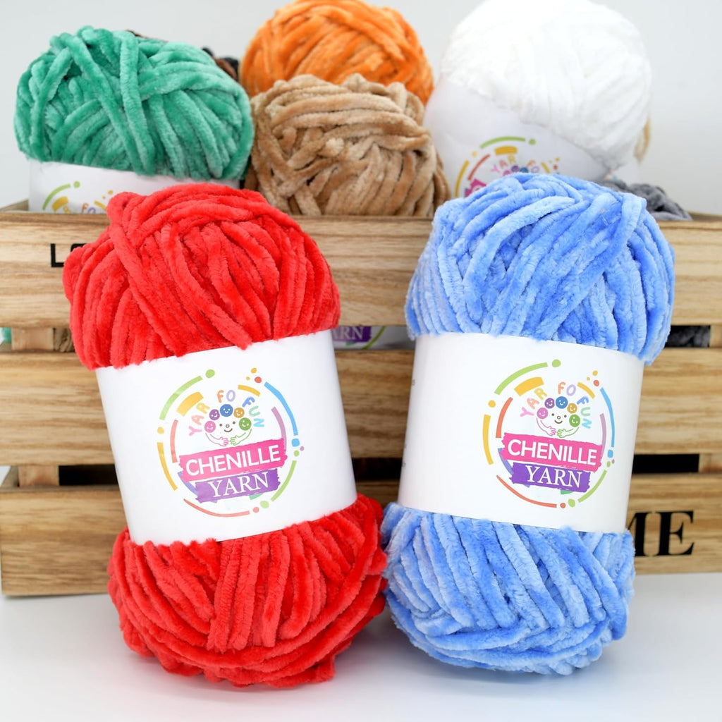 24 Pack Rainbow Velvet Chenille Yarn for Crocheting,Multicolor Fluffy