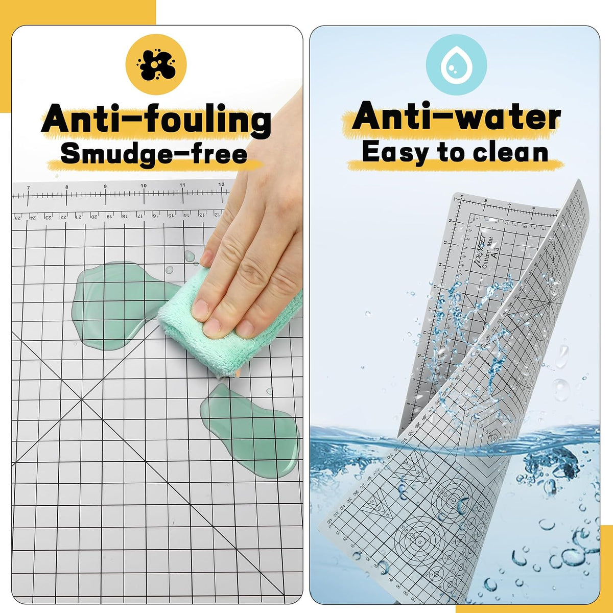 Self Healing Cutting Mat 18" x 12", A3 Double-Sided for Sewing &