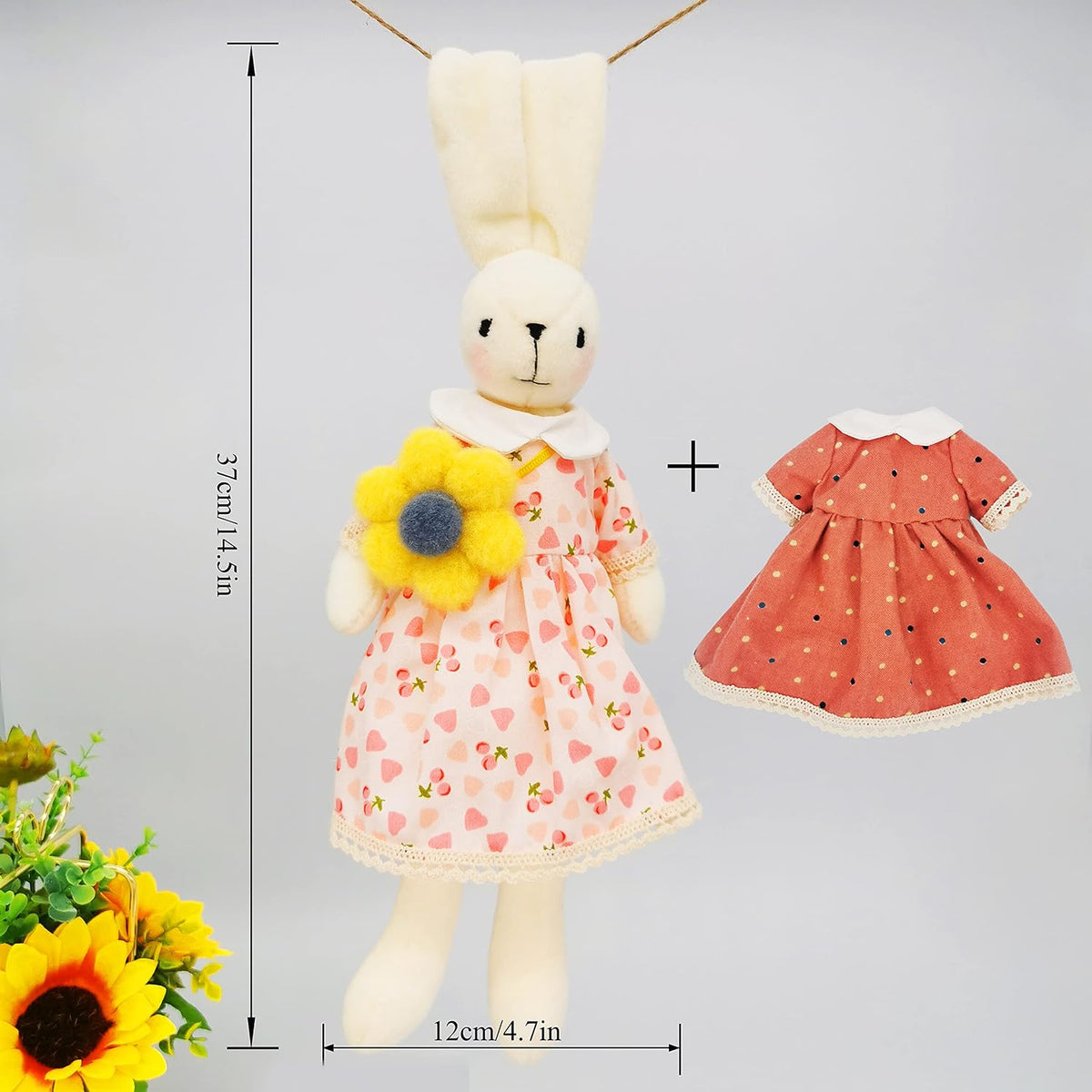 DIY Bunny Sewing Craft Kit, Handmade Fabric Project with Instructions