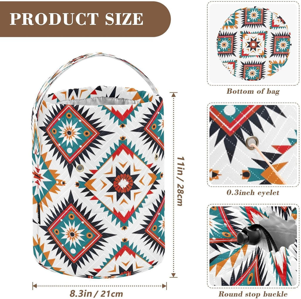 YETTASBIN Aztec Yarn Storage Bag, Large Crochet Knitting Bag Organizer