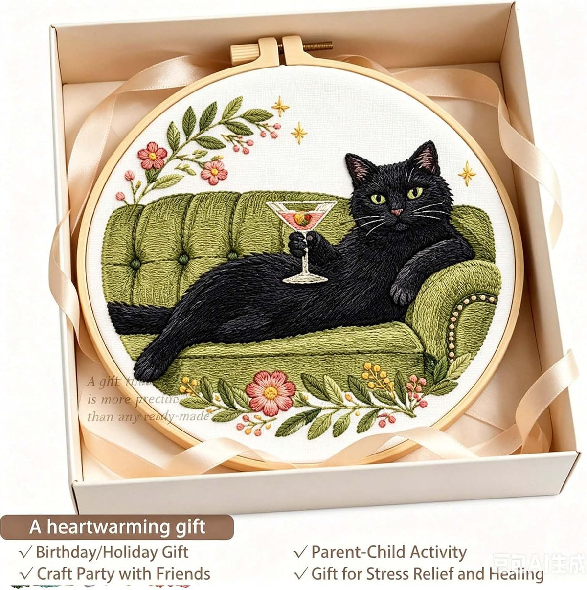 niurenmaoyi Funny Embroidery Kit for Beginner,Needlepoint Kit for