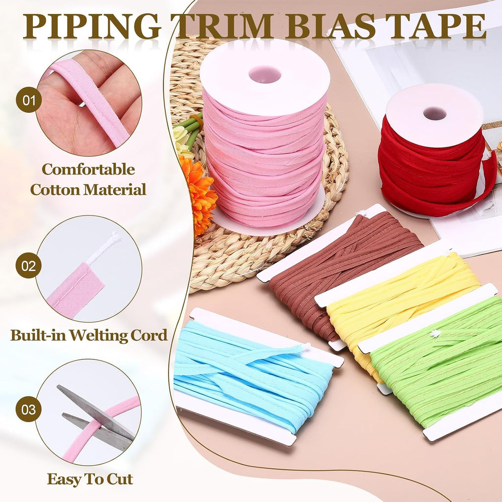 MECCANIXITY 6 Yards Piping Trim Bias Folding Binding Tape 5/8" Lemon