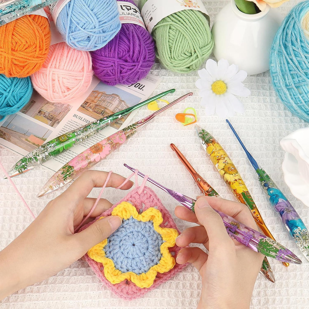 Coopay Crochet Hook, 10mm Ergonomic Crochet Hook with Floral Plastic