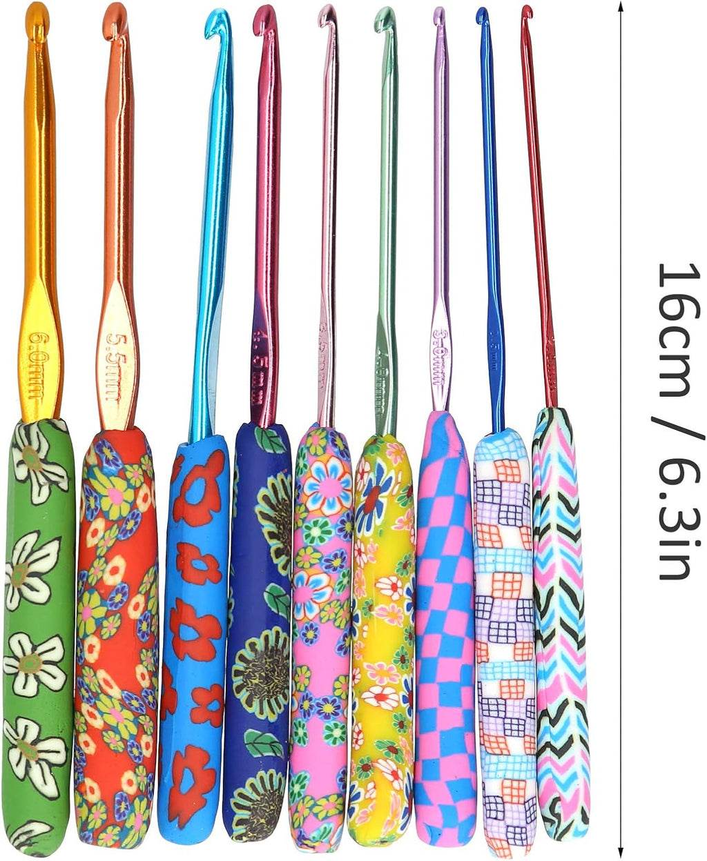 ZhangFacai Crochet Hook Set 9-Piece with Ergonomic Handles for Comfort