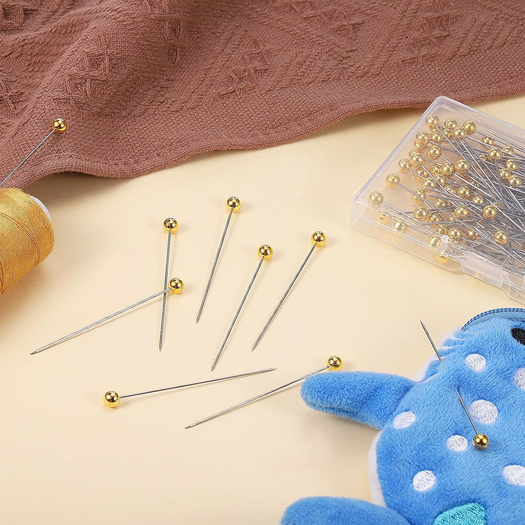 100 PCS Gold Pins Bouquet Pins Straight-Pins Sewing Gold Pin for