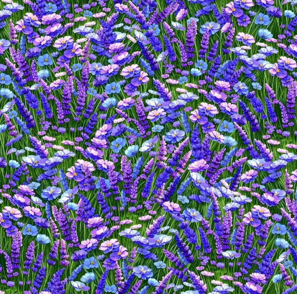 Timeless Treasures Lavender Forest Bloom Cotton Quilting Fabric by the