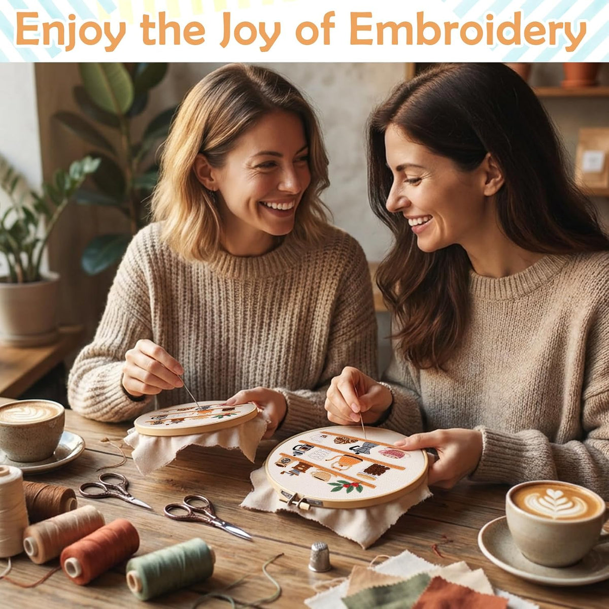 Nuberlic Coffee Bar Embroidery Kit for Beginners