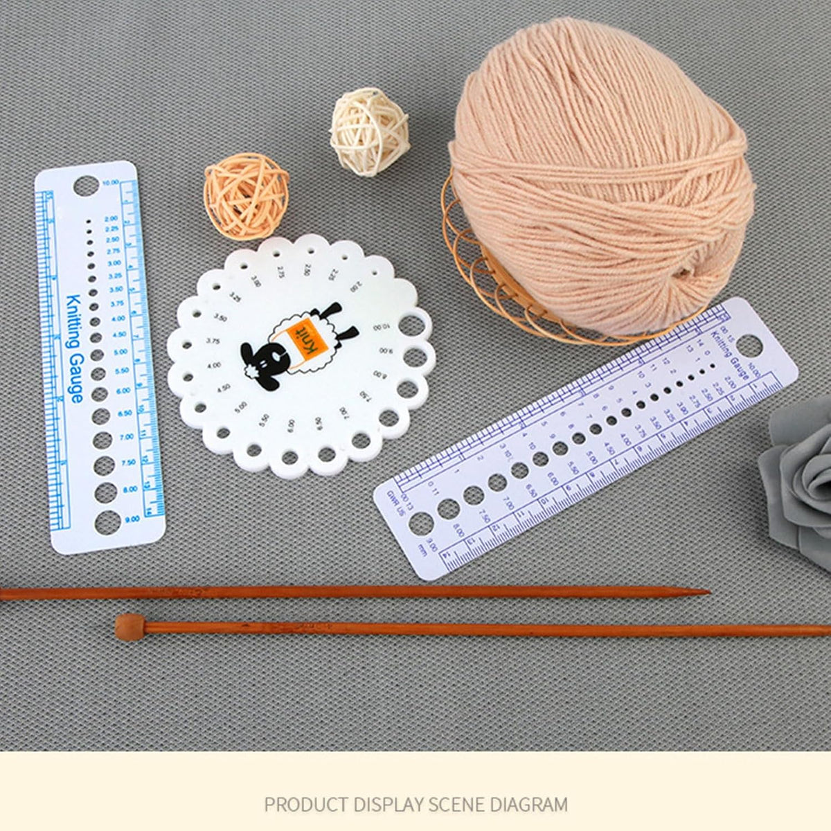 Needle Size Checker with Graduated Gauge, Ruler Purple