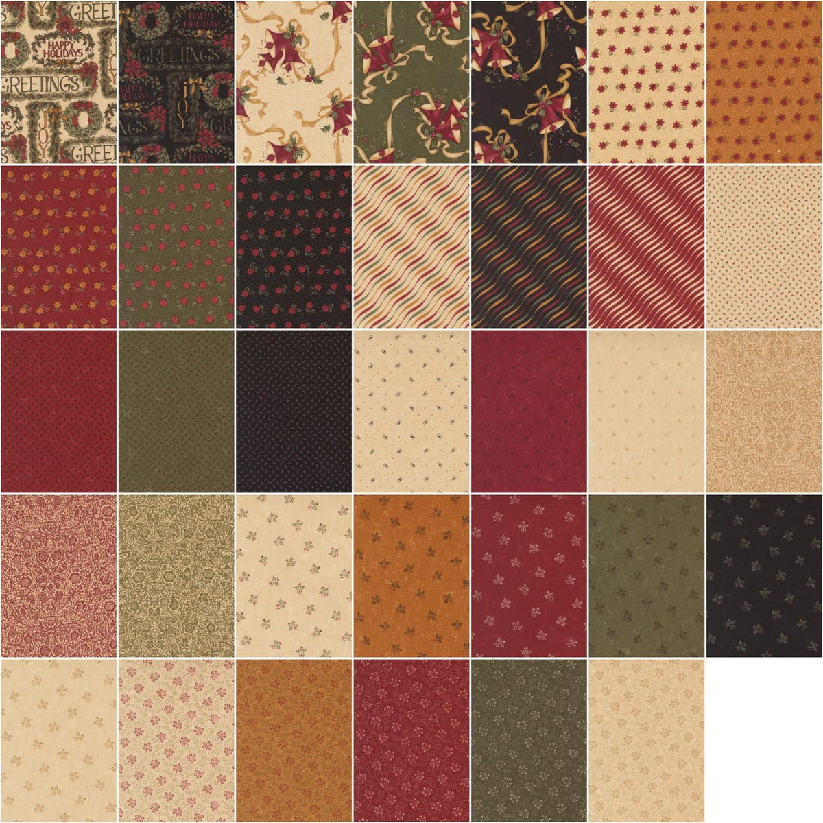 A Vintage Christmas Layer Cake by Kansas Troubles 10” Precut Fabric