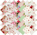 42Pcs Pink Charm Packs for Quilting, 100% Cotton Fabric Squares 5 x