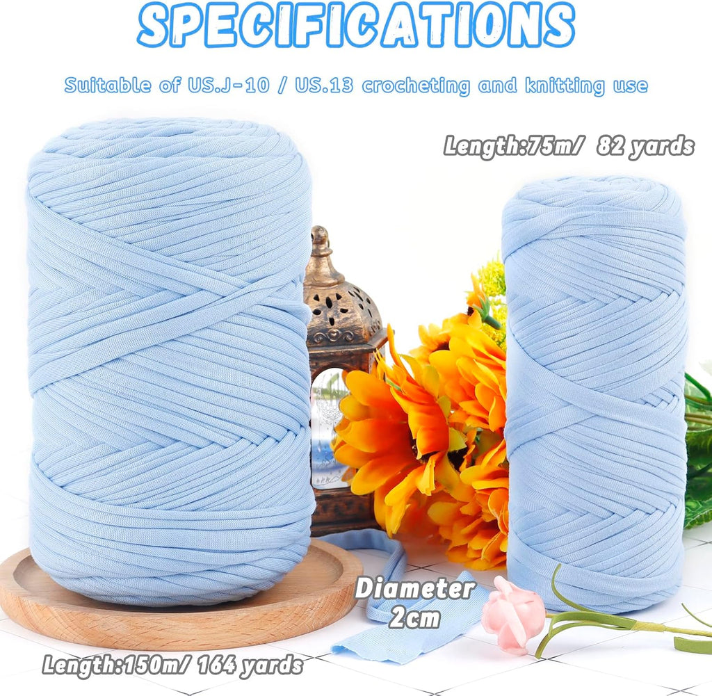 CAMAL Tshirt Yarn for Crochet, 400g Soft Ribbon Yarn for Crocheting &
