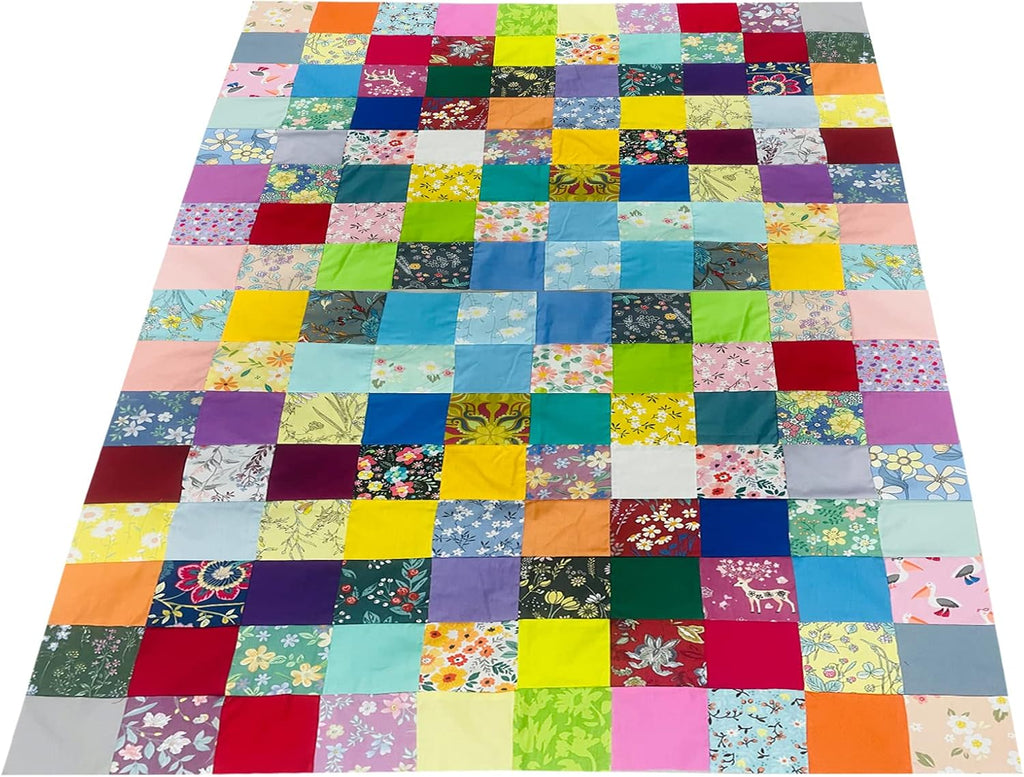 HANPATQUI 50PCS 5 x 5 inch 100% Cotton Fabric-Floral