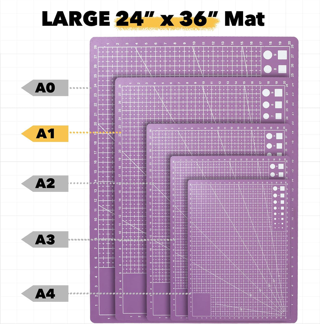 Mandala Crafts Self-Healing Purple Pink 24" x 36" A1 Cutting Mat for