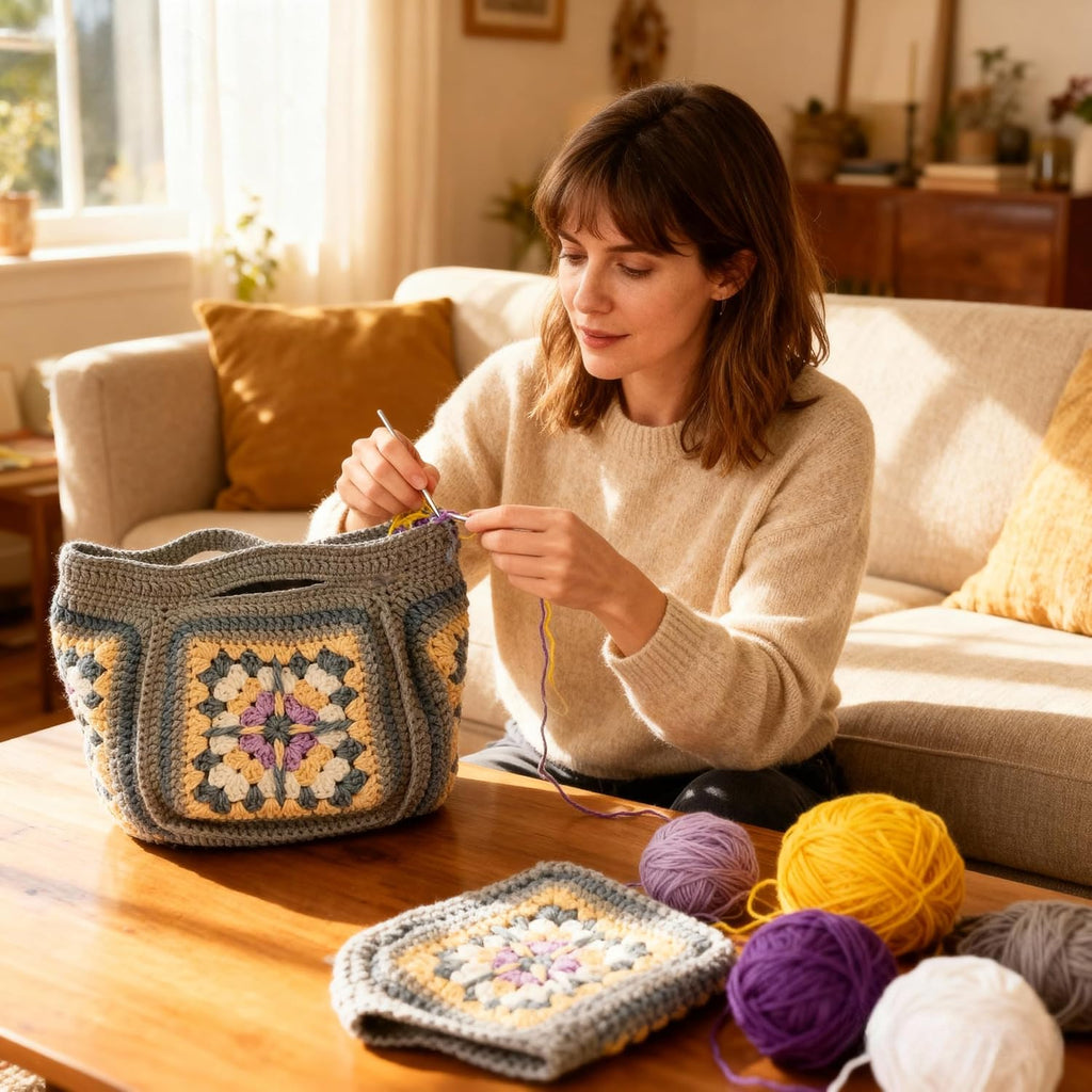TPRPYN Granny Square Bag Crochet Kit with Yarn Knitting Patchwork