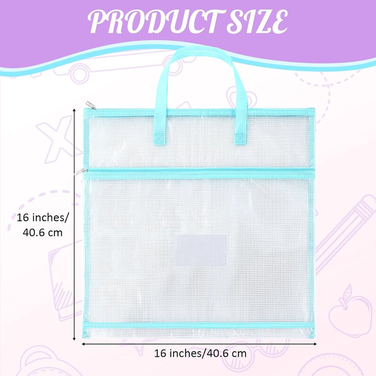 Clysee 5 Pcs Sew Project Bags for Quilting, 16 x 16 in, Macaron