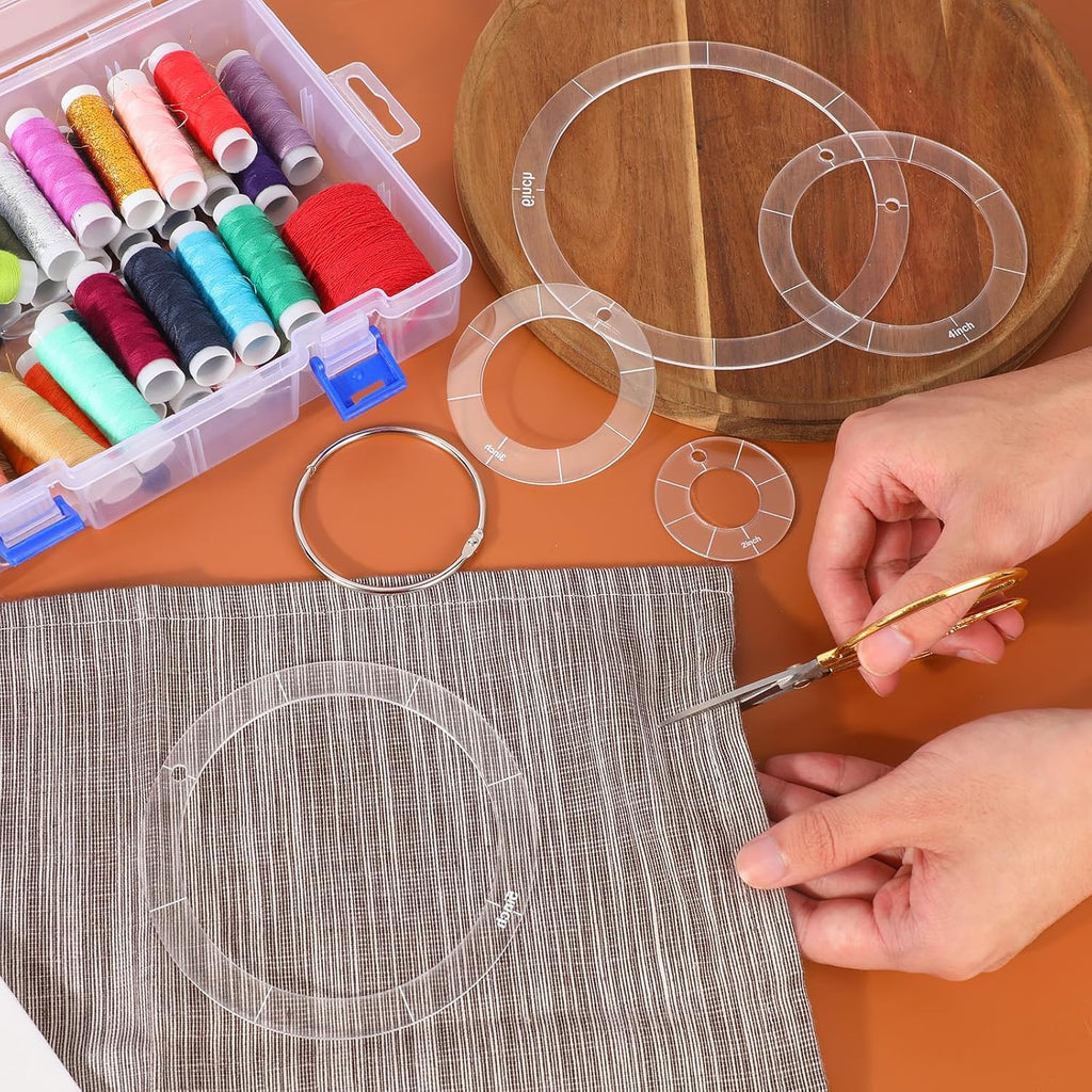 6pcs Circle Quilting Templates for Sewing, Different Sizes Round
