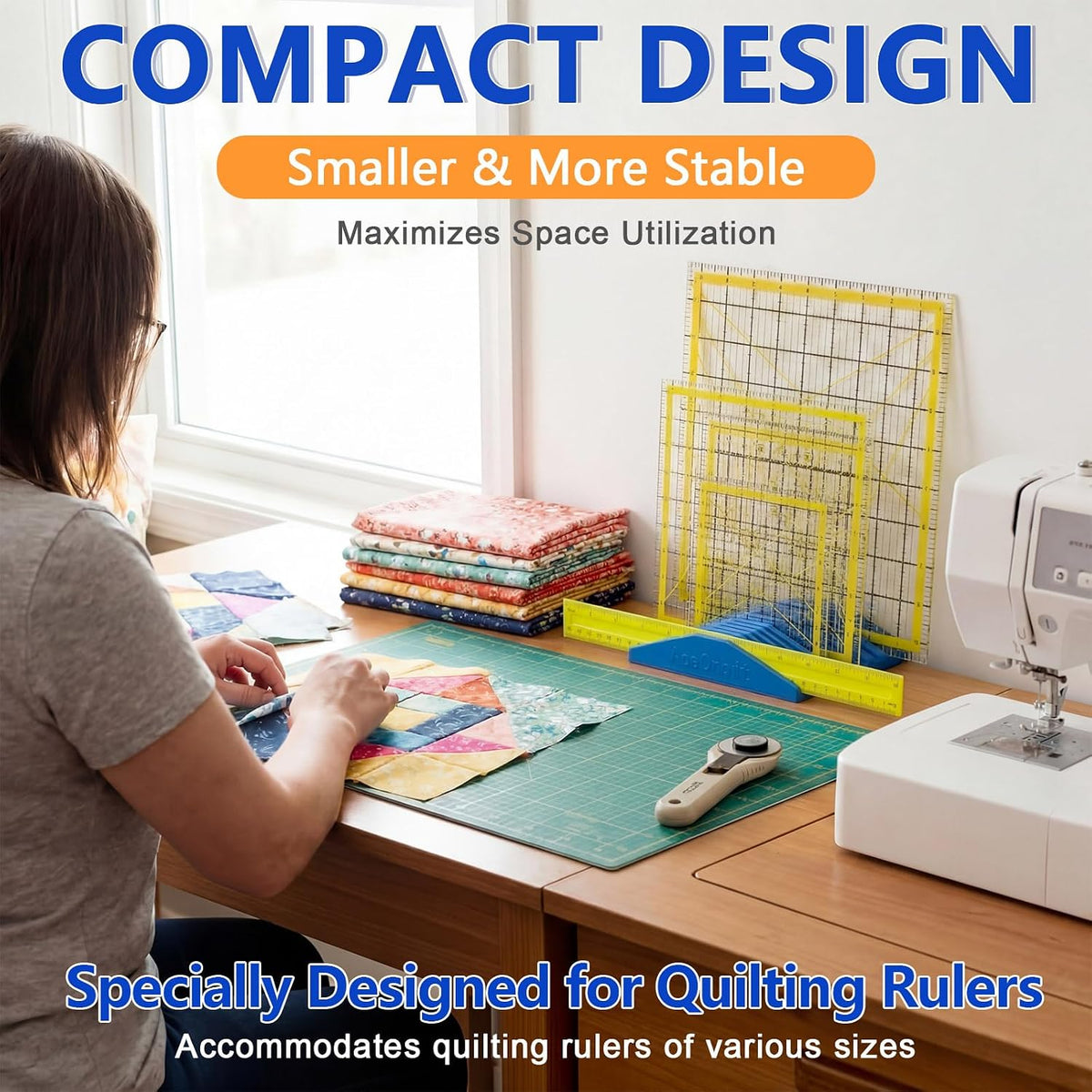 Aceorbit 12 Slot Quilting Rulers Rack Storage, Desktop Sewing Ruler