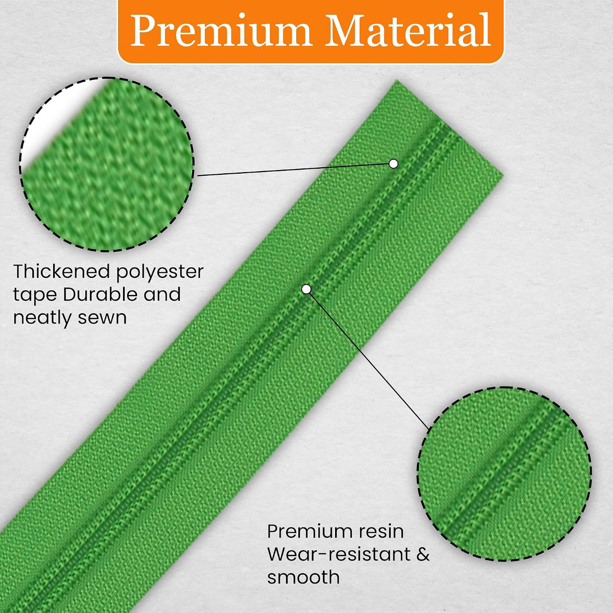 Majestic Giftware #7 Nylon Coil Zippers by the Yard for Sewing