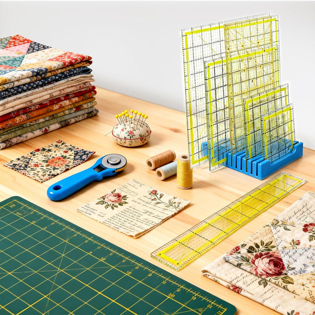Adameng 12 Slot Quilting Ruler Holder Sewing Ruler Holder Organizer