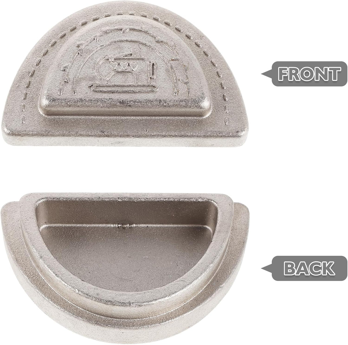 Cast Iron Fabric Pattern Weight for Sewing, Semicircle Silver