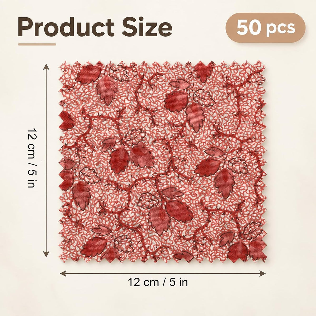 50 Pcs Vintage Fabric Squares Charm Pack Fabric Quilting Squares