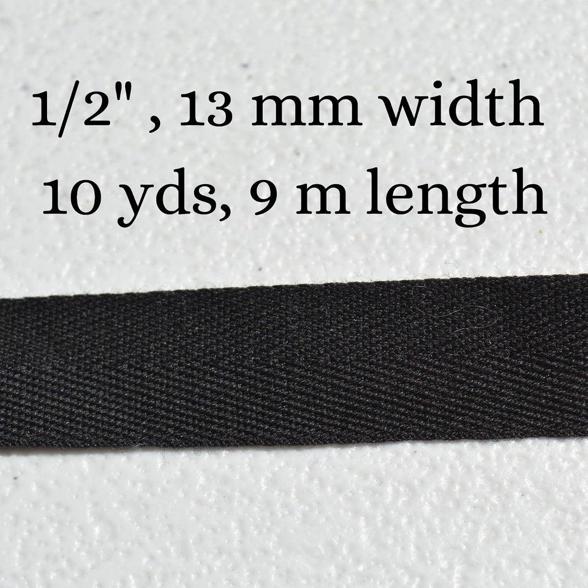 Cotton Twill Tape 1/2 Inch Black | 100% Cotton Sewing Tape