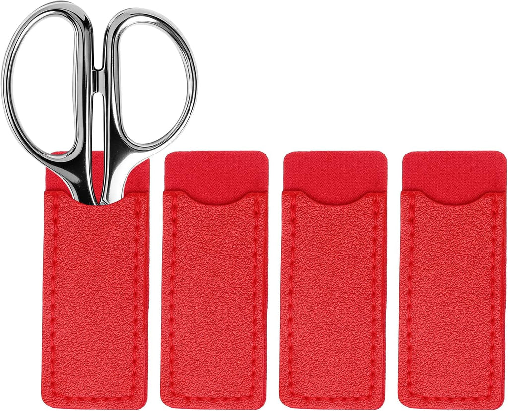 uxcell 4Pcs Scissors Sheath Leather Scissor Tip Protective Home Use