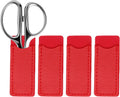 uxcell 4Pcs Scissors Sheath Leather Scissor Tip Protective Home Use