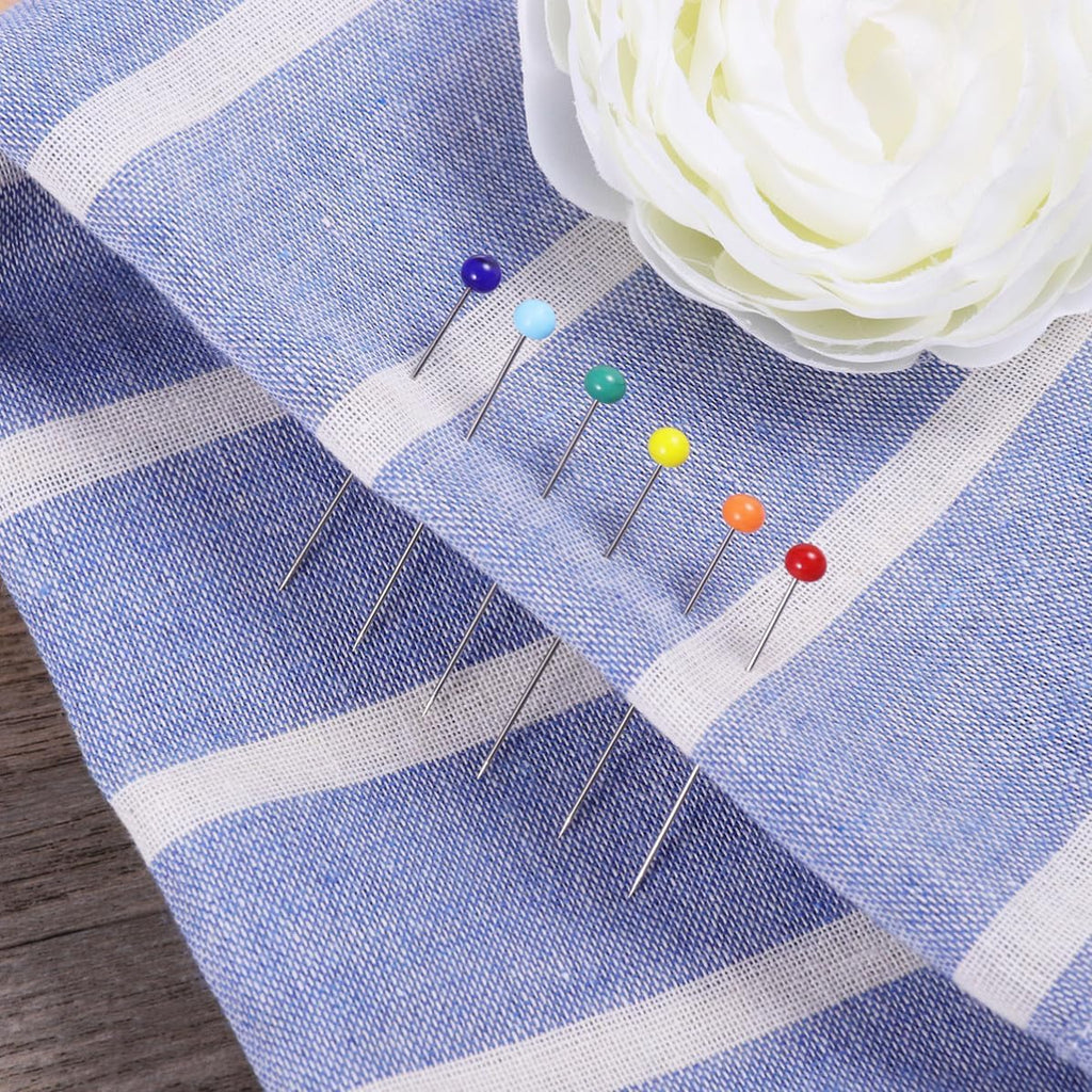 100pcs Glass Head Sewing Pins, 34mm Steel 4mm Heads for Quilters