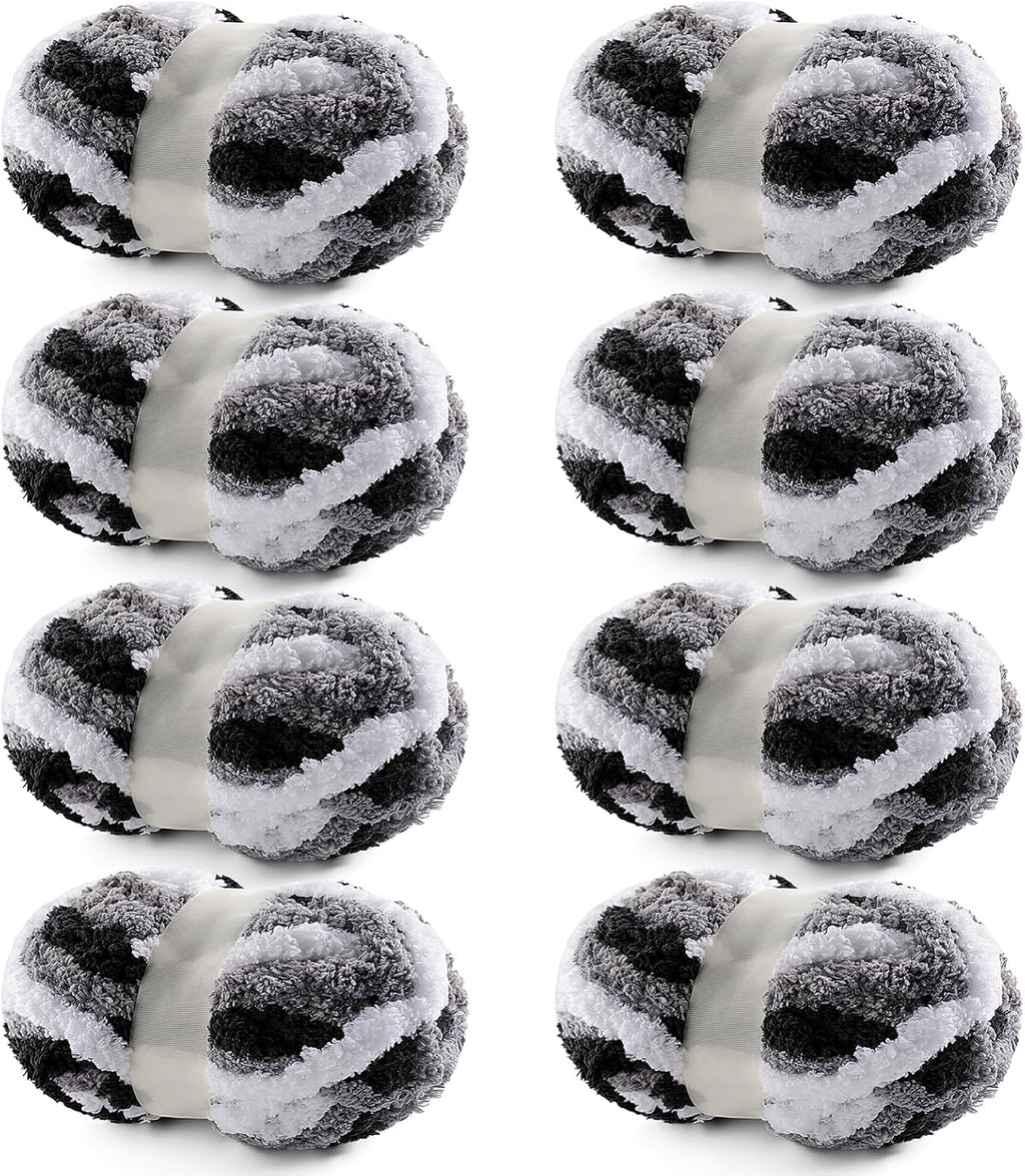 8 Pack Chunky Yarn for Hand Knitting - Chunky Chenille Blanket Yarn