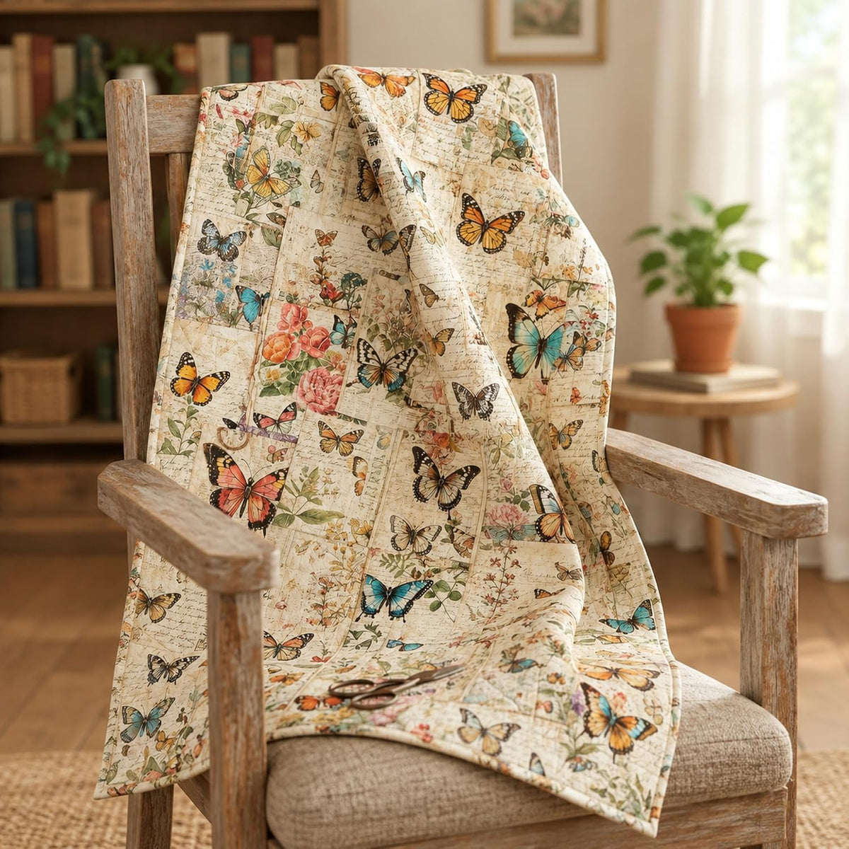 HunnmingRe 20 Pcs 10''x10'' Vintage Butterflies Quilting Fabric