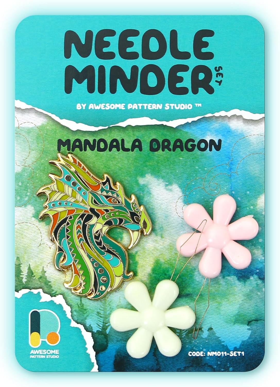 Awesome Pattern Studio Needle Minder Set - Mandala Dragon Magnetic