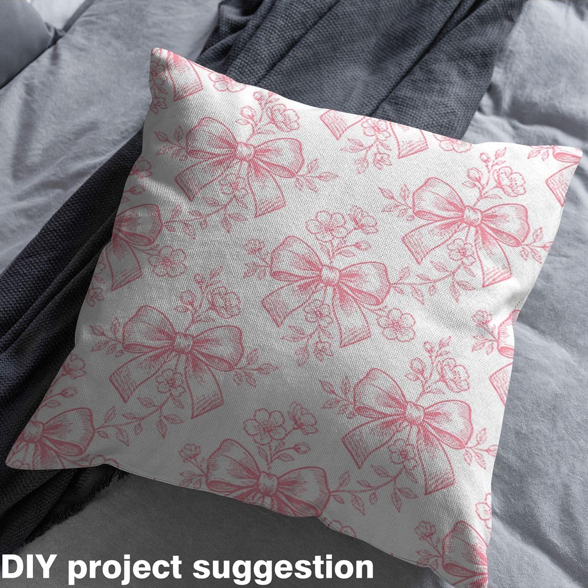 Feelyou Pink Floral Bow Fabric by The Yard Cute Coquette Bow Knot