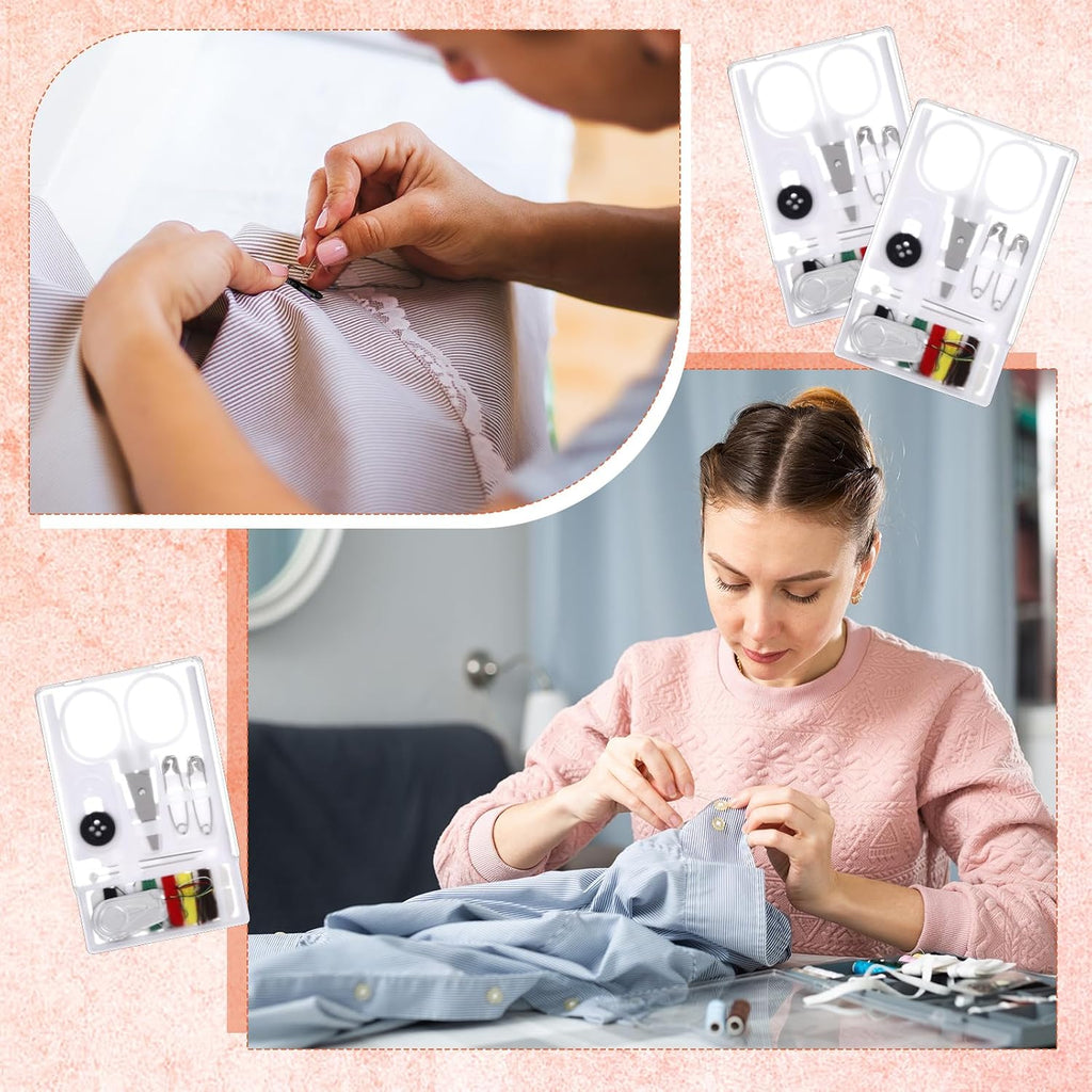 Knitgrip 100 Boxes Mini Sewing Kit, Small Travel Kit with Scissor
