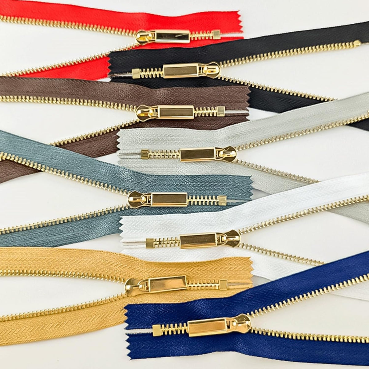 Wonesifee Metal Zippers 8pcs #5 Gold Close-end Non-Separating Short
