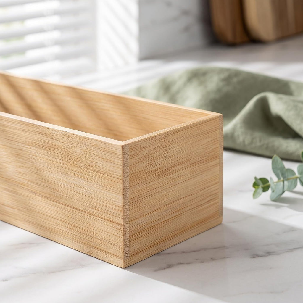 SEWACC 5pcs Wooden Open Storage Box Drawer Organizer Tray