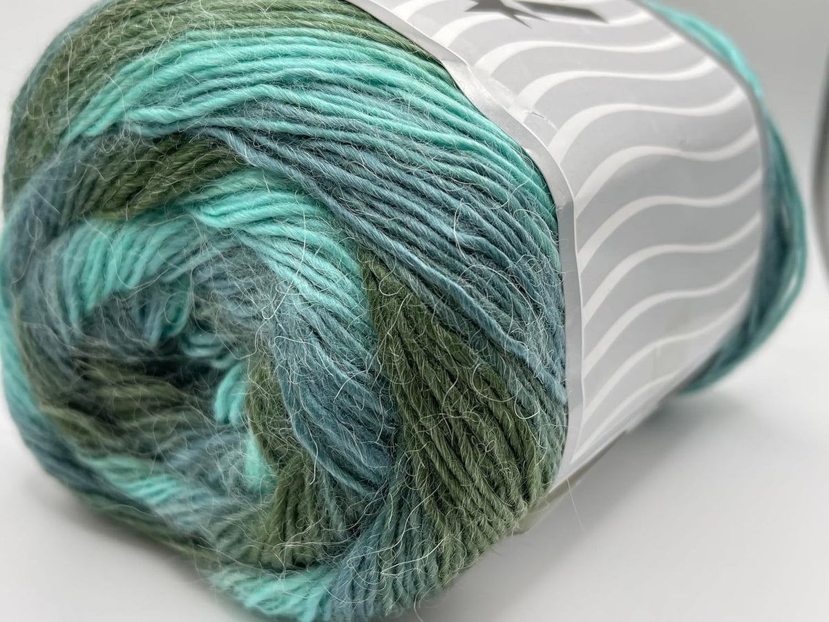 Turquoise, Sage Green, Slate Cake Alpaca Fine - Alpaca, Acrylic