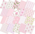 HunnmingRe 20 Pcs 10''x10'' Pink Hydrangea Quilting Fabric Squares