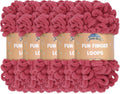 JubileeYarn Fun Finger Loops Yarn - Dusty Maroon - 5 Skeins