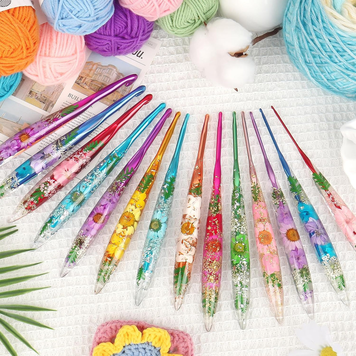 Coopay Crochet Hooks, 3mm Ergonomic Crochet Hook with Floral Plastic