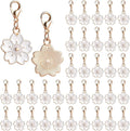 ANNASAMDO, 50 Pack Flower Crochet Stitch Markers Cherry Blossom Charms