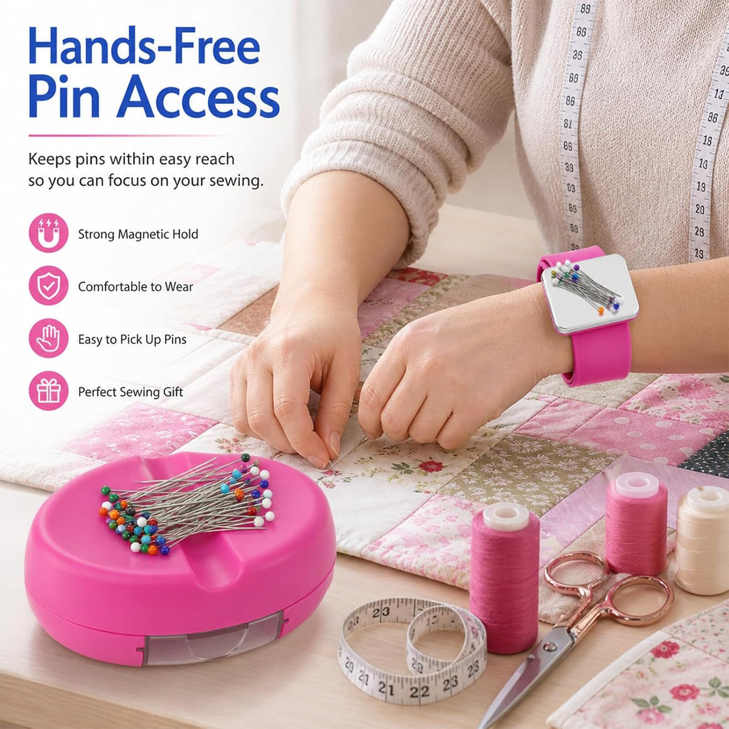 Hilltian 2 Pieces Magnetic Pin Cushion, Magnetic Pin Holder with Pin