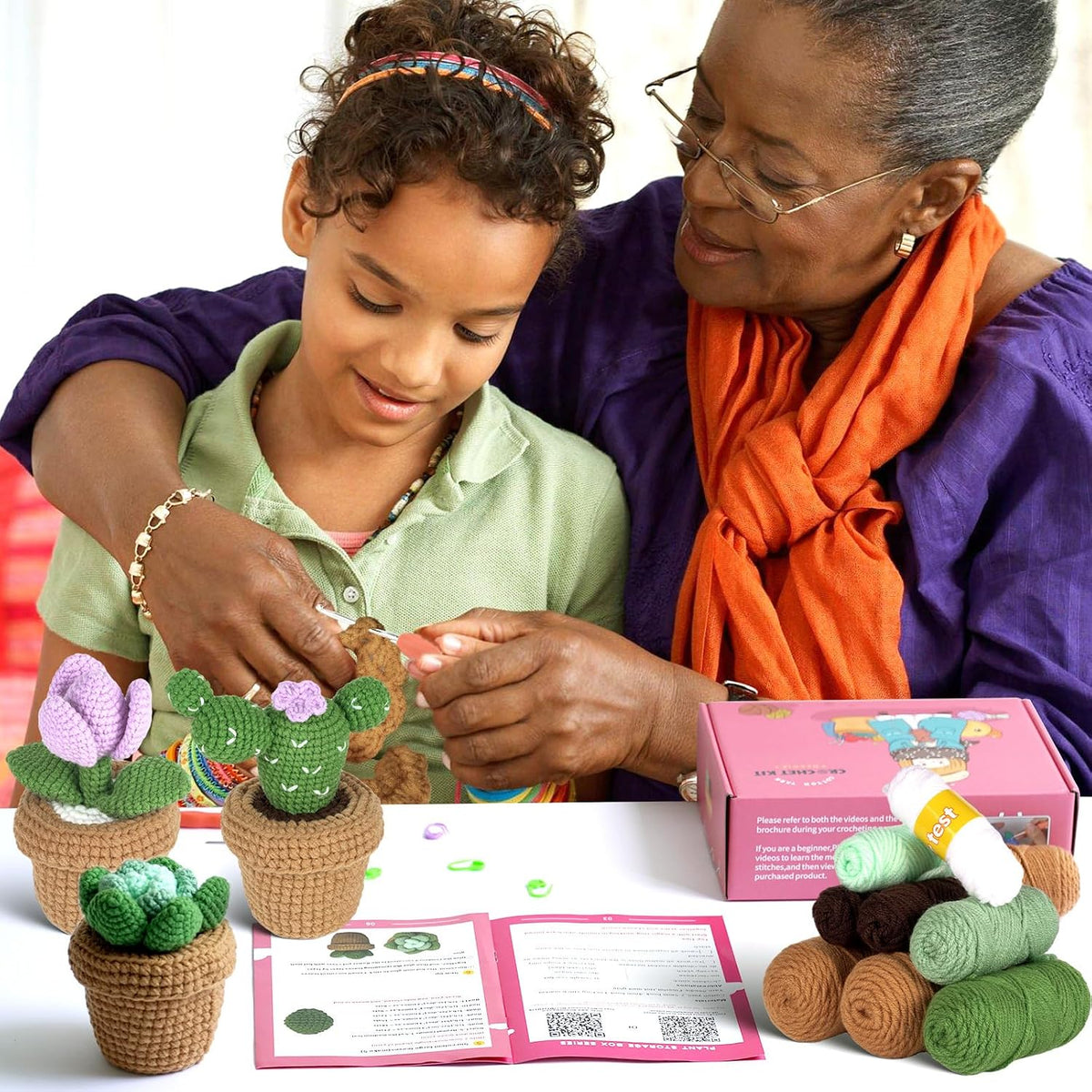 Dasonwin Crochet Kit for Beginners,Crochet Cactus with Step-by-Step