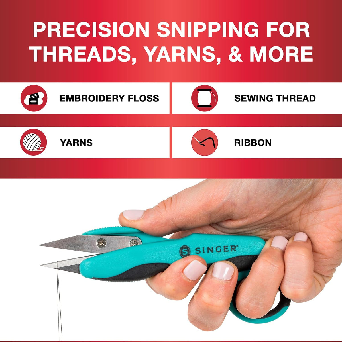 SINGER ProSeriesTM 5" Thread Snips, Comfort Grip, Sewing & Yarn Cutter