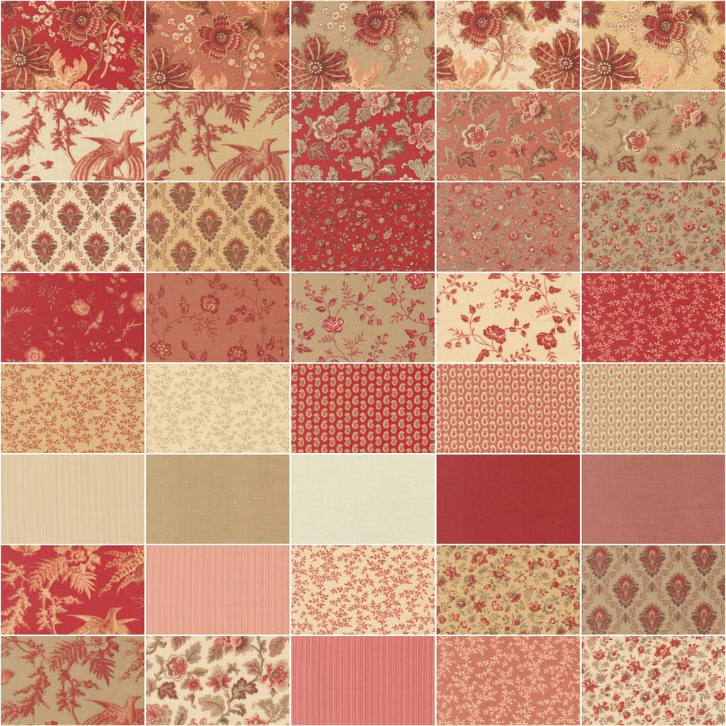 French General Le Jardin Rouge Charm Pack 42 5-inch Squares Moda