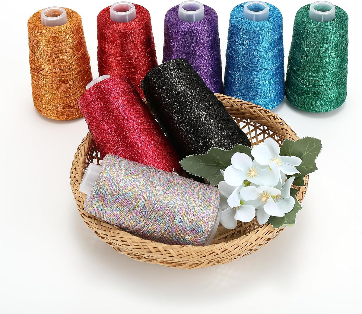 Metallic Crochet Thread, 80g Lurex Yarn for Charms(Purple)
